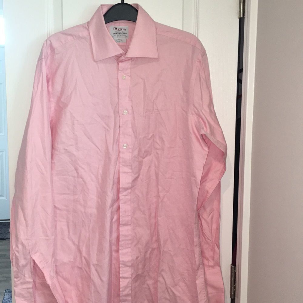 TM Lewin England Pink French cuff dress shirt 15.5
